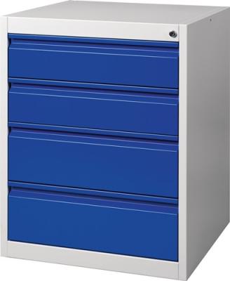 Schubladenschrank BK 600 H800xB600xT600mm grau/blau 4 Schubl.Einf 